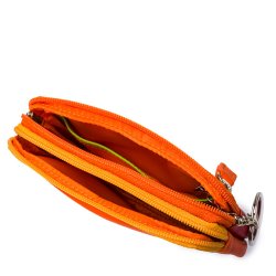 Mywalit Pung - Lille lderpung med to lynlse i farverigt design