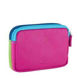 Mywalit Pung - Lille lderpung med to lynlse i farverigt design