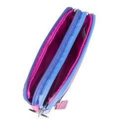 Mywalit Pung - Lille lderpung med to lynlse i farverigt design