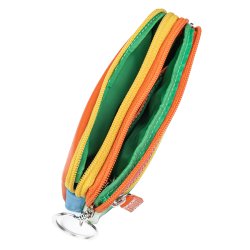 Mywalit Pung - Lille lderpung med to lynlse i farverigt design