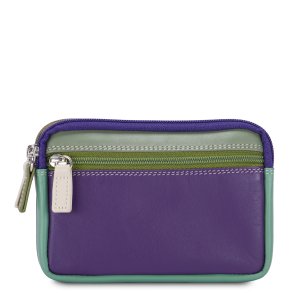 Mywalit Pung - Lille lderpung med to lynlse i farverigt design