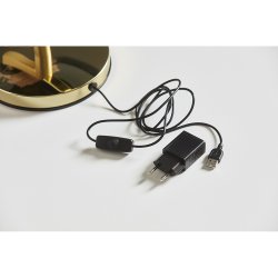 Globus - M�rkegr�n og messing med lys