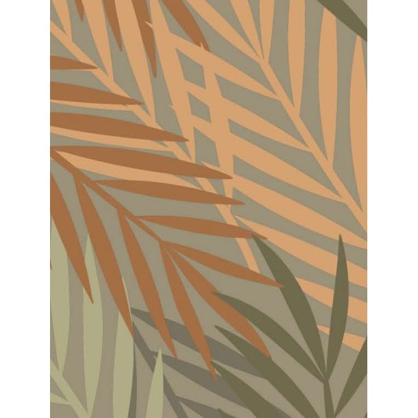 Trklde - 100% silke -  Bunga-Palm Brown - 22131-02