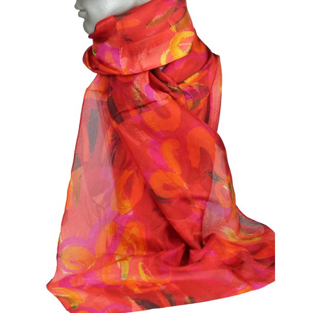 Trklde - Aperitif Sjaler - Lady Red- 100% silke -  22134