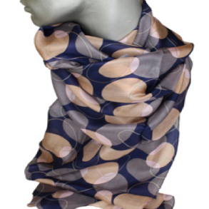 Aperitif Sjaler  Ocean Mirage silketrklde  100 % silke  farverigt luksusdesign