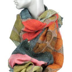 T�rkl�de - 100% uld - Varme efter�rsfarver - 33128