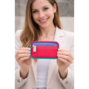 Mywalit Pung - Lille l�derpung med to lynl�se i farverigt design