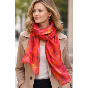 T�rkl�de - Aperitif Sjaler - Lady Red- 100% silke -  22134