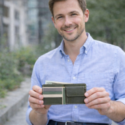  Eksklusiv Mywalit Herrepung i bl�dt Nappa-l�der med m�ntrum � 11 � 9 cm