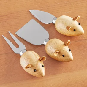 🐭 Kikkerland Cheese Knives  Mice (st med 3)