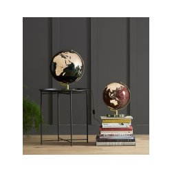 Globus - M�rkegr�n og messing med lys