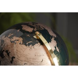 Globus - M�rkegr�n og messing med lys