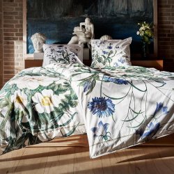 Sengest - Koustrup &amp; co. - Blue Flower Garden - 100% kologisk bomuld - Designet af Jim Lyngvild