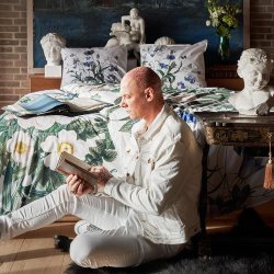 Sengest - Koustrup &amp; co. - Blue Flower Garden - 100% kologisk bomuld - Designet af Jim Lyngvild