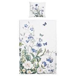 Sengest - Koustrup &amp; co. - Blue Flower Garden - 100% kologisk bomuld - Designet af Jim Lyngvild