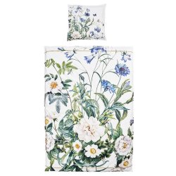 Sengest - Koustrup &amp; co. - Blue Flower Garden - 100% kologisk bomuld - Designet af Jim Lyngvild