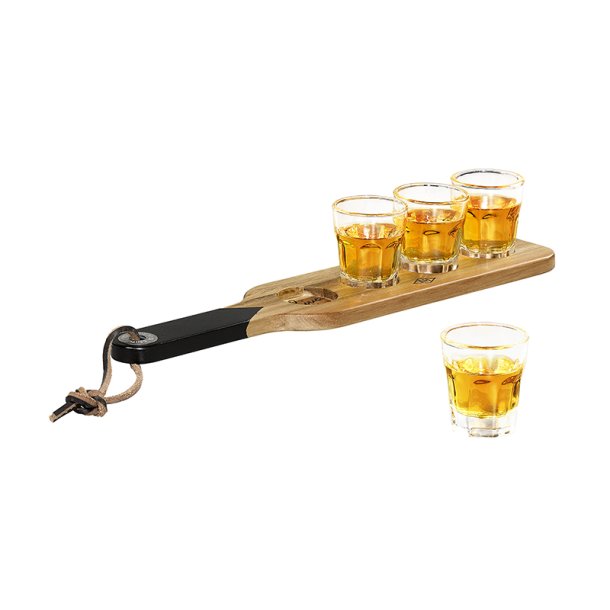 Serveringa paddle med shotglas fra Gentlemen's Hardware 