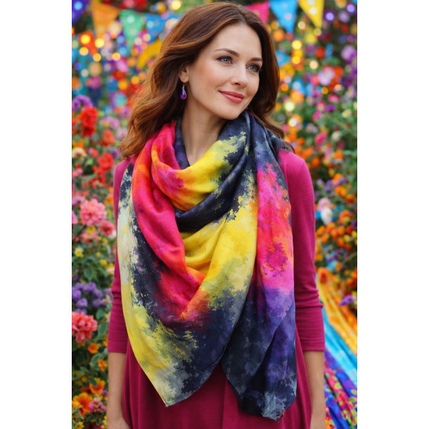 ✨ Cobana � Eksklusivt t�rkl�de i uld og silke fra Aperitif | Farverig elegance i 70�180 cm