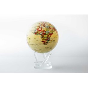 MOVA Globe - Roterende globus drevet af solceller - Jorden - Political Map - Gul