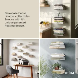 Usynlig boghylde - St med 3 stk