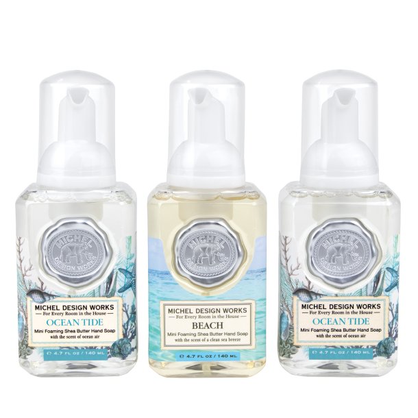 Skumhndsbe med aloe -Michel Design Works- 3 stk. mini dispensere - Ocean Tide - Beach