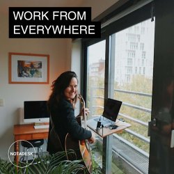 Hngebord til vindue - NotADesk Original - mobilt laptop bordplade m/kmpe sugekop