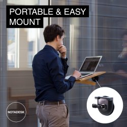 Hngebord til vindue - NotADesk Original - mobilt laptop bordplade m/kmpe sugekop