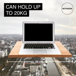 Hngebord til vindue - NotADesk Original - mobilt laptop bordplade m/kmpe sugekop