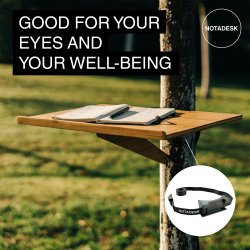 Hngebord til vindue - NotADesk Original - mobilt laptop bordplade m/kmpe sugekop