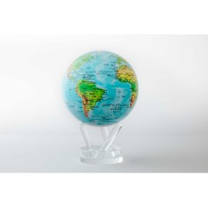 MOVA Globe - Roterende globus drevet af solceller - Jorden - Relief Map - Blue