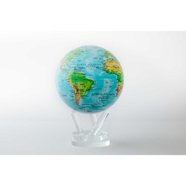 MOVA Globe - Roterende globus drevet af solceller - Jorden - Relief Map - Blue