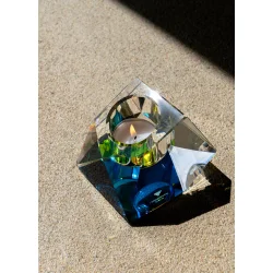 Regnbue Fyrfadsstage - Tealigth - H�ndsk�ren krystal - Fundamental Berlin