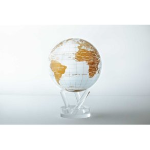 MOVA Globe - Roterende globus drevet af solceller - Jorden - White & Gold