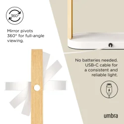 ✨ Umbra Bellwood Vanity Mirror � elegant spejl med lys og funktion